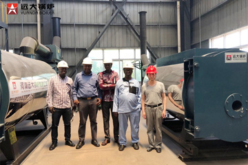 Ghana customers came to visit our boiler factory